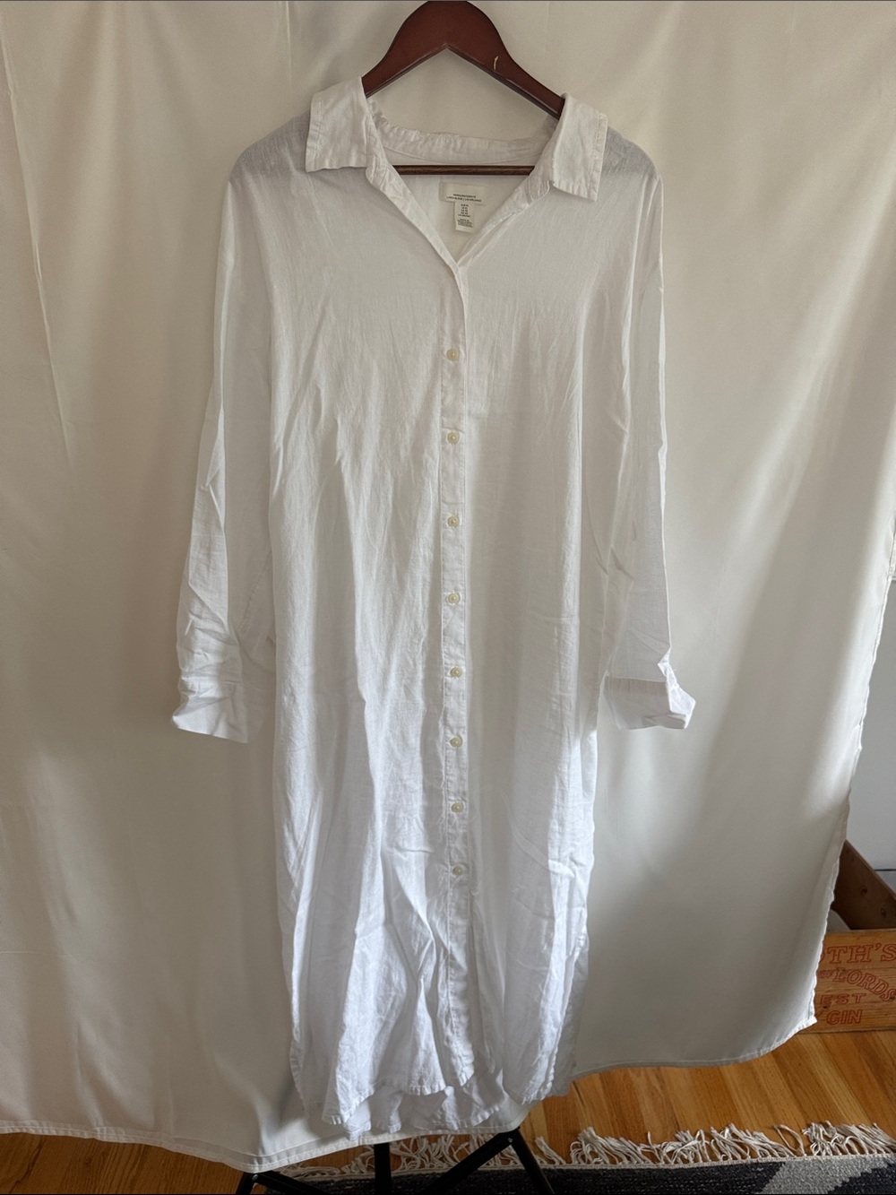 H&M Maternity White Maxi Button-Front Shirt Dress